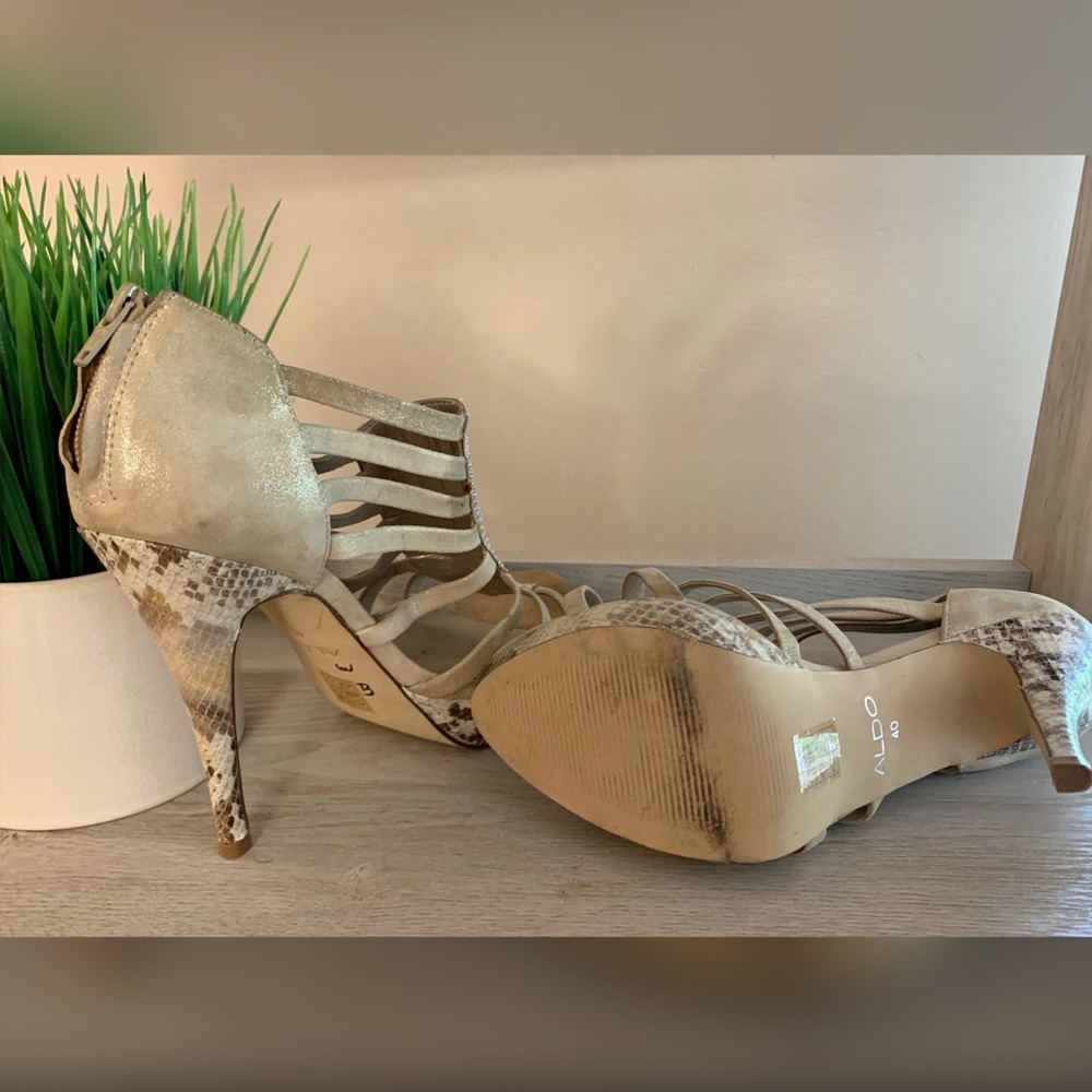 ALDO Snakeskin & Rhinestone Heels - Picture 3 of 4